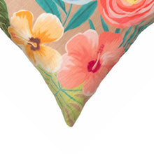 Load image into Gallery viewer, Liora Manne Illusions Flower Garden Indoor Outdoor Decorative Pillow Taupe