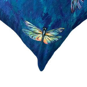 Liora Manne Illusions Dragonflies Indoor Outdoor Decorative Pillow Midnight