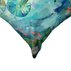 Liora Manne Illusions Peaceful Pond Indoor Outdoor Decorative Pillow Seafoam