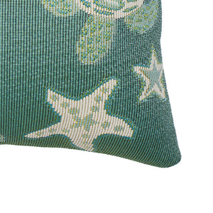 Liora Manne Marina Turtle And Stars Indoor Outdoor Decorative Pillow Aqua