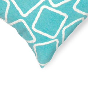 Liora Manne Visions I Squares Indoor Outdoor Decorative Pillow Aqua