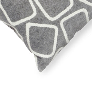 Liora Manne Visions I Squares Indoor Outdoor Decorative Pillow Silver