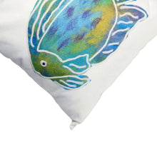 Load image into Gallery viewer, Liora Manne Visions III Batik Fish Indoor Outdoor Decorative Pillow Aqua