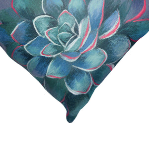 Liora Manne Visions IV Succulent Indoor Outdoor Decorative Pillow Lapis