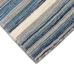 Liora Manne Aruba Faded Stripe Indoor Area Rug Denim