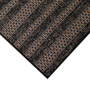 Liora Manne Avena Mosaic Stripe Indoor Outdoor Area Rug Midnight