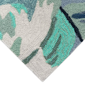 Liora Manne Capri Palm Leaf Indoor Outdoor Area Rug Blue