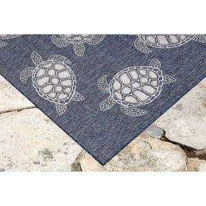 Liora Manne Carmel Seaturtles Indoor Outdoor Area Rug Navy