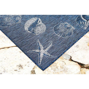 Liora Manne Carmel Shells Indoor Outdoor Area Rug Navy