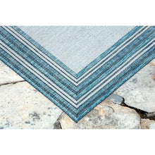 Load image into Gallery viewer, Liora Manne Carmel Multi Border Indoor Outdoor Area Rug Aqua