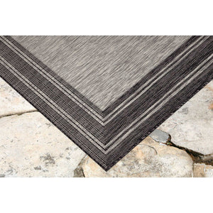 Liora Manne Carmel Multi Border Indoor Outdoor Area Rug Black