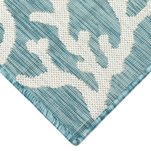 Load image into Gallery viewer, Liora Manne Carmel Coral Border Indoor Outdoor Area Rug Aqua