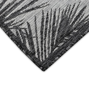 Liora Manne Carmel Fronds Indoor Outdoor Area Rug Black