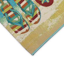 Load image into Gallery viewer, Liora Manne Esencia Flip Flops Forever Indoor Outdoor Mat Blue