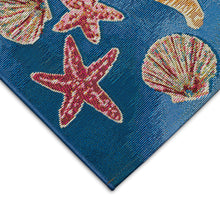 Load image into Gallery viewer, Liora Manne Esencia Shell We Dance Indoor Outdoor Mat Aqua