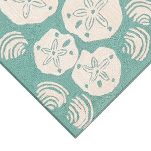 Liora Manne Frontporch Shell Toss Indoor Outdoor Area Rug Aqua