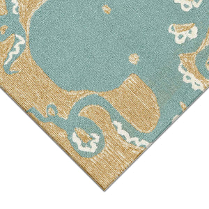 Liora Manne Frontporch Octopus Indoor Outdoor Area Rug Aqua