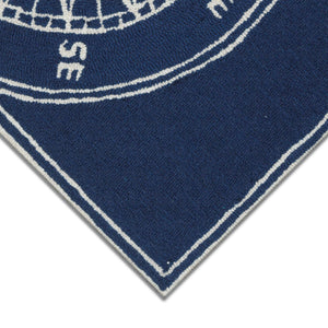 Liora Manne Frontporch Compass Indoor Outdoor Area Rug Navy