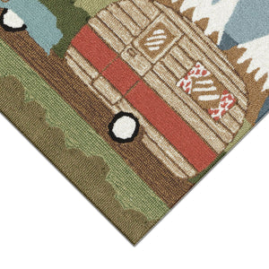 Liora Manne Frontporch Camping Dog Indoor Outdoor Area Rug Green