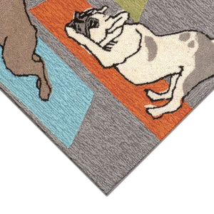 Liora Manne Frontporch Yoga Dogs Indoor Outdoor Area Rug Heather