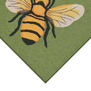 Liora Manne Frontporch Bee Indoor Outdoor Area Rug Green