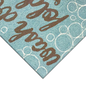 Liora Manne Frontporch Wash...and Repeat Indoor Outdoor Area Rug Aqua