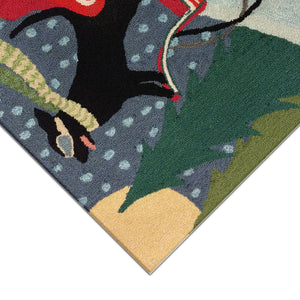 Liora Manne Frontporch Sledding Dog Indoor Outdoor Area Rug Multi