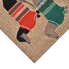 Load image into Gallery viewer, Liora Manne Frontporch Holiday Hounds Indoor Outdoor Area Rug Neutral