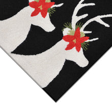 Load image into Gallery viewer, Liora Manne Frontporch Reindeer Indoor Outdoor Area Rug Black