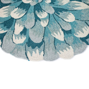 Liora Manne Frontporch Mum Indoor Outdoor Rug Aqua