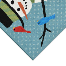 Load image into Gallery viewer, Liora Manne Frontporch Snowman And Friends Indoor Outdoor Area Rug Blue
