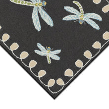 Load image into Gallery viewer, Liora Manne Frontporch Dragonfly Indoor Outdoor Area Rug Midnight