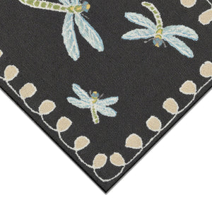 Liora Manne Frontporch Dragonfly Indoor Outdoor Area Rug Midnight