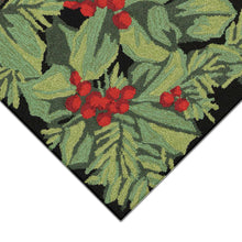 Load image into Gallery viewer, Liora Manne Frontporch Hollyberries Indoor Outdoor Area Rug Black