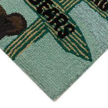 Load image into Gallery viewer, Liora Manne Frontporch Fishing Bears Indoor Outdoor Area Rug Green