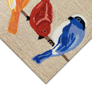 Liora Manne Frontporch Birds Indoor Outdoor Area Rug Neutral