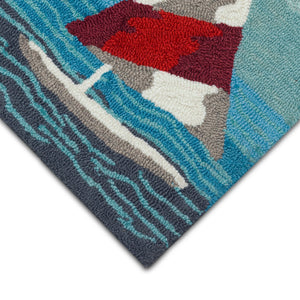 Liora Manne Frontporch Sail Away Indoor Outdoor Area Rug Sea
