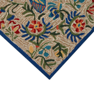 Liora Manne Frontporch Flora Bee Indoor Outdoor Rug Multi/Natural