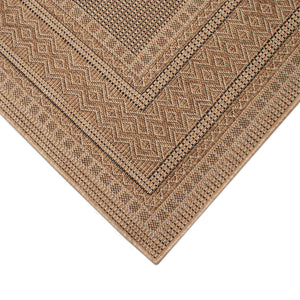 Liora Manne Monterey Diamond Border Indoor/Outdoor Rug Natural