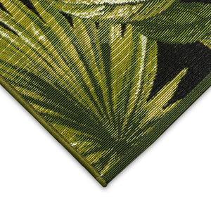 Liora Manne Marina Jungle Leaves Indoor Outdoor Rug Area Black