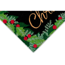 Load image into Gallery viewer, Liora Manne Natura Merry Christmas Holly Outdoor Door Mat Black 1&#39;6&quot; x 2&#39;6&quot;