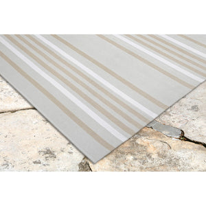 Liora Manne Plaza Stripe Indoor Outdoor Area Rug Neutral 2' x 7'6"