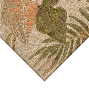 Liora Manne Ravella Tropical Leaf Indoor Outdoor Area Rug Neutral