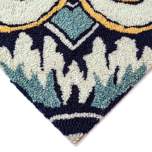 Load image into Gallery viewer, Liora Manne Ravella Floral Tile Indoor Outdoor Area Rug Navy