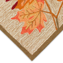 Load image into Gallery viewer, Liora Manne Ravella Falling Leaves Border Indoor Outdoor Area Rug Natural