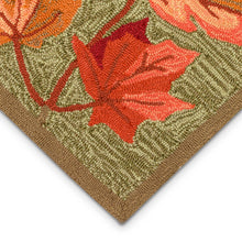 Load image into Gallery viewer, Liora Manne Ravella Falling Leaves Border Indoor Outdoor Area Rug Moss