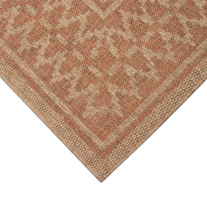 Liora Manne Sahara Diamond Border Indoor Outdoor Area Rug Terracotta