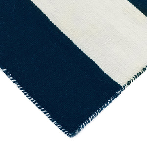 Liora Manne Sorrento Rugby Stripe Indoor Outdoor Area Rug Navy