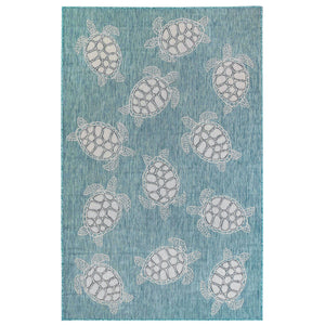 Liora Manne Carmel Seaturtles Indoor Outdoor Area Rug Aqua