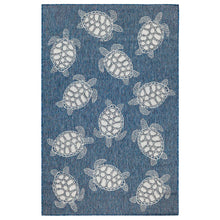 Load image into Gallery viewer, Liora Manne Carmel Seaturtles Indoor Outdoor Area Rug Navy